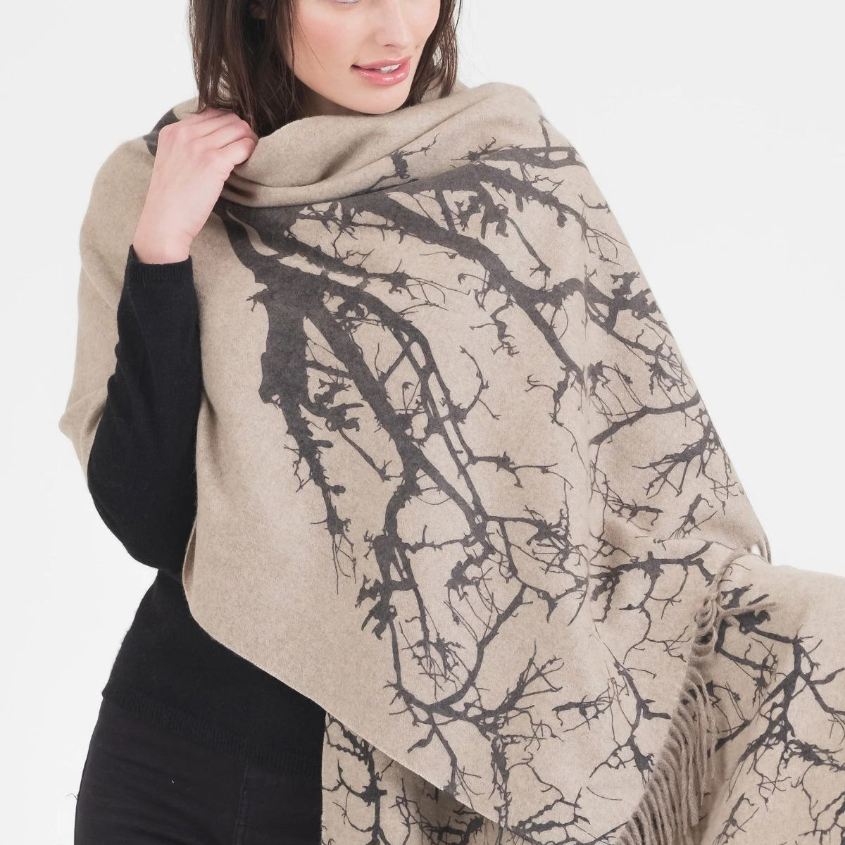 Tree Print Cashmere Stole