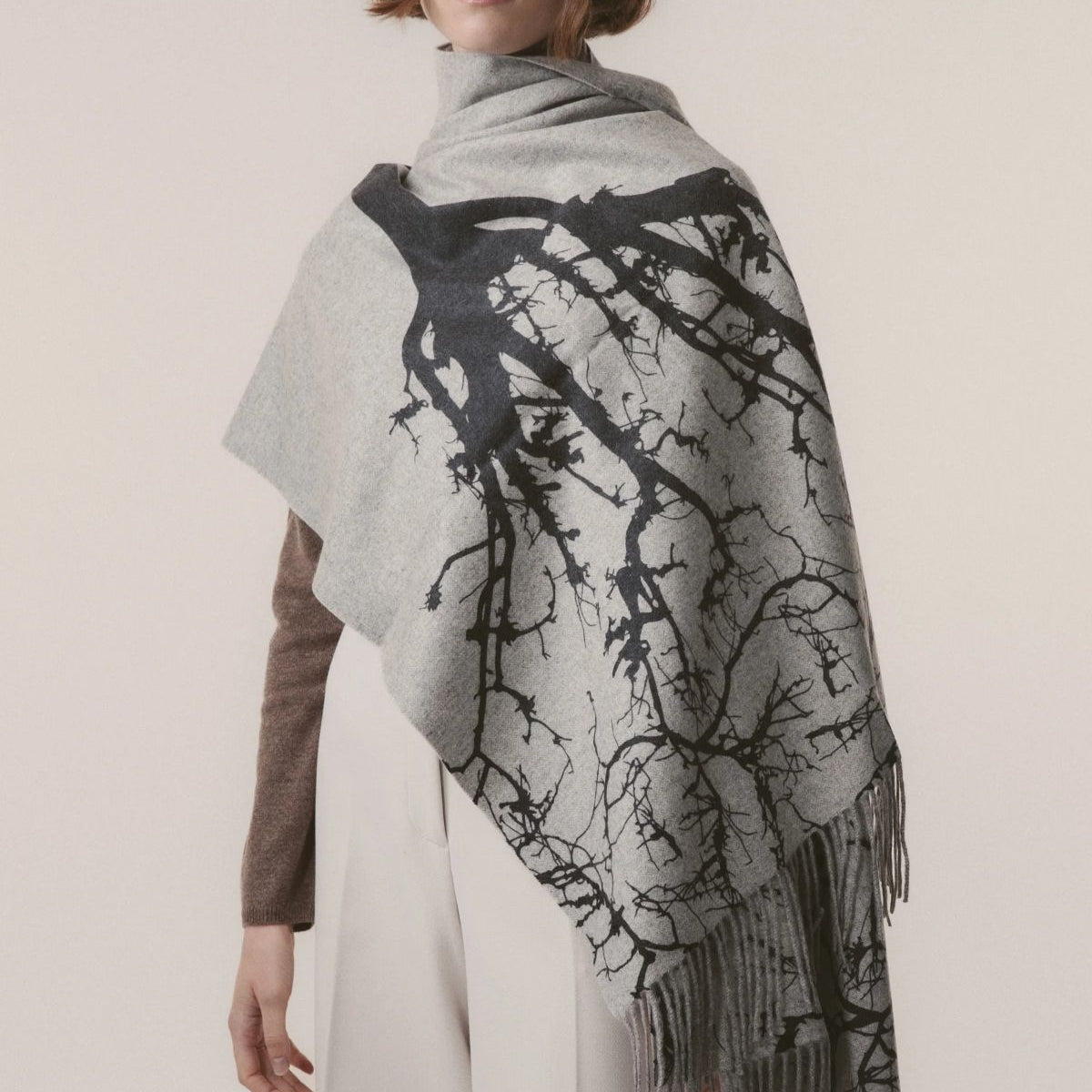 Tree Print Cashmere Stole
