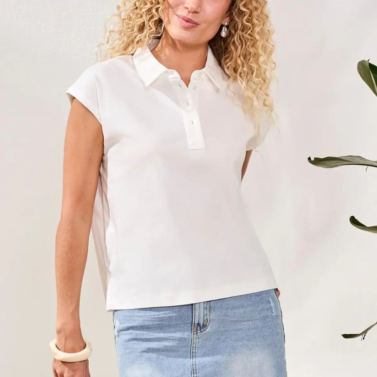 Cap Sleeve Polo Top – LEMONWOOD