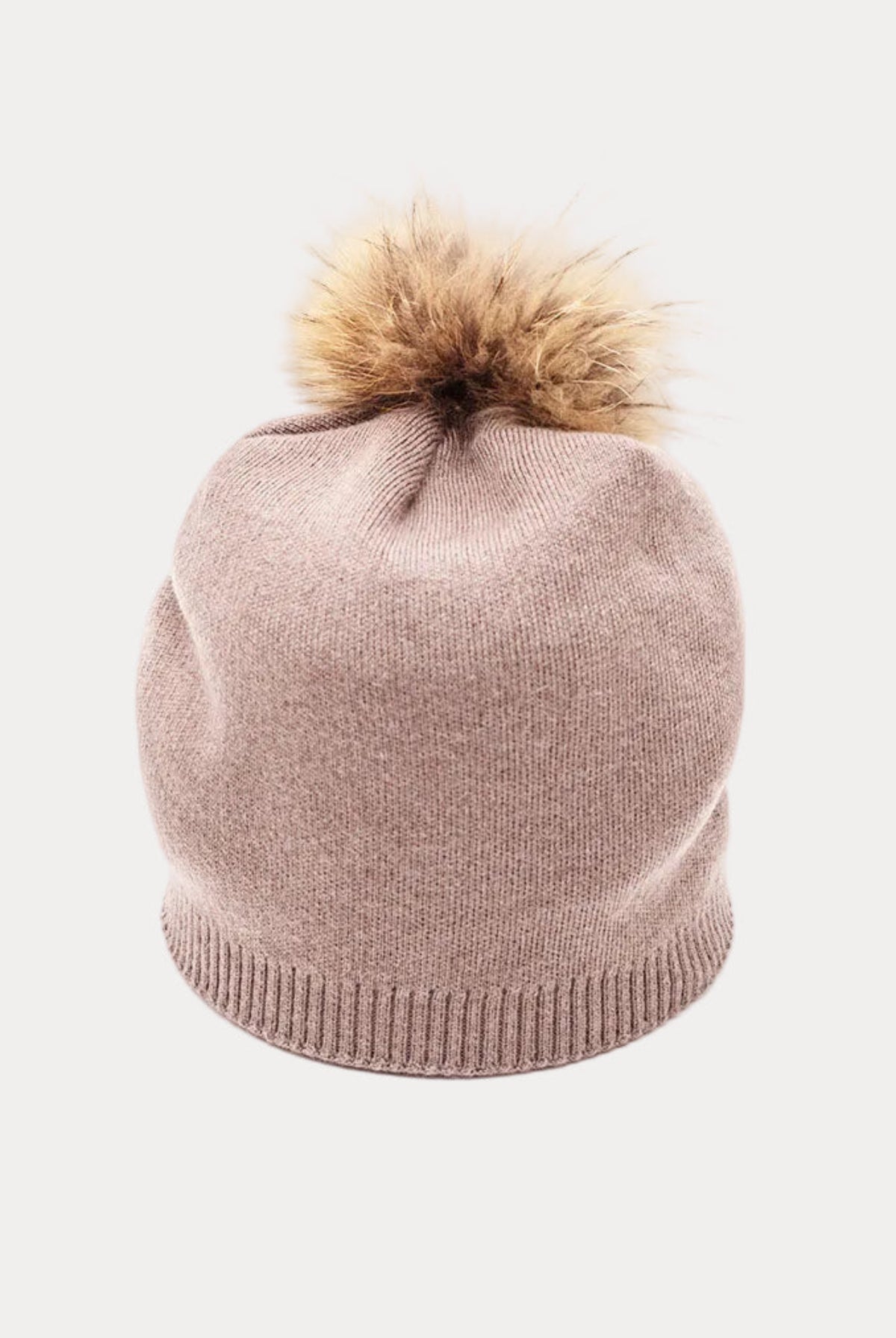 Lemonwood - Cashmere Blend Hat With Fur Pom