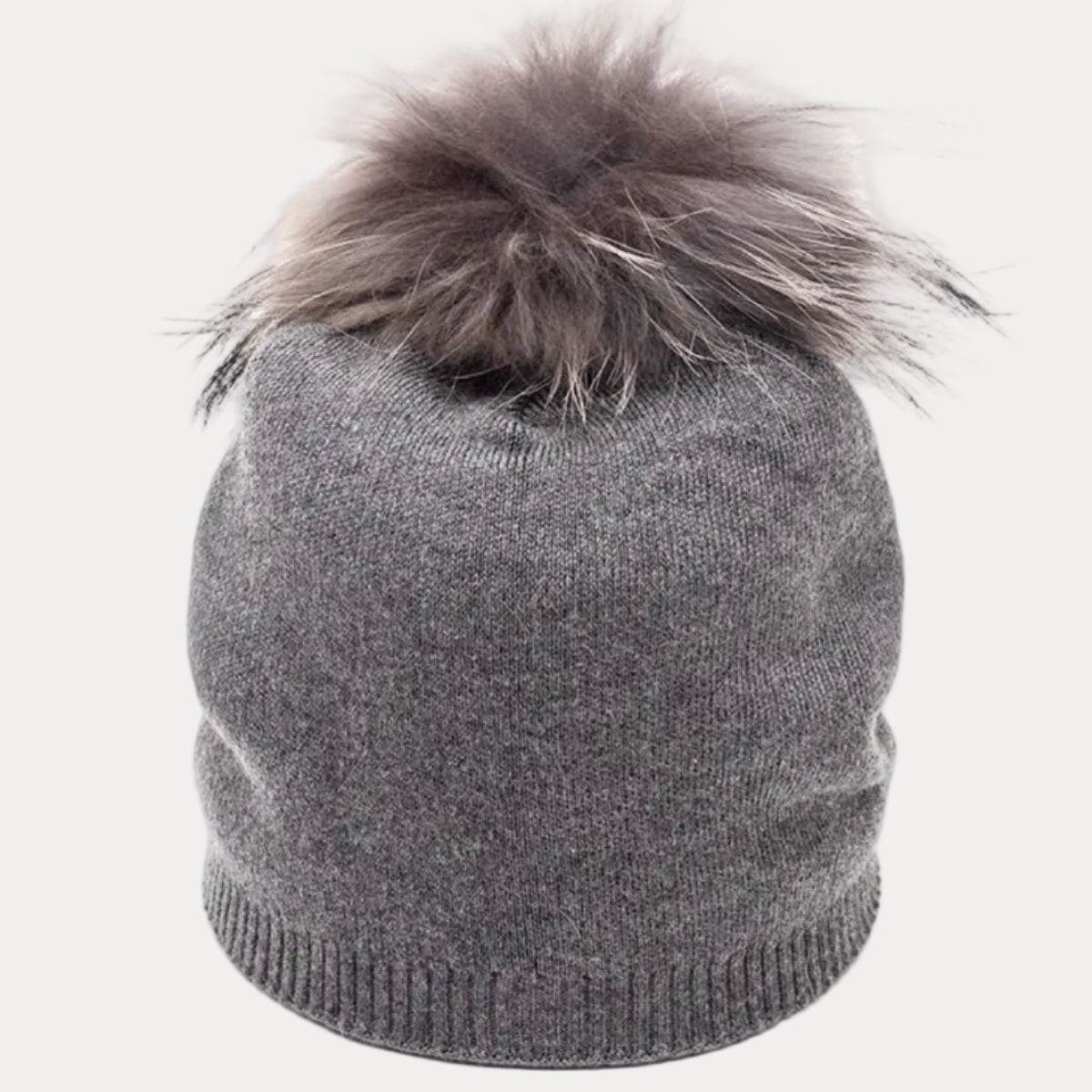 Lemonwood - Cashmere Blend Hat With Fur Pom