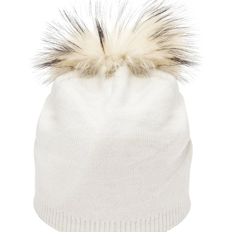 Lemonwood - Cashmere Blend Hat With Fur Pom
