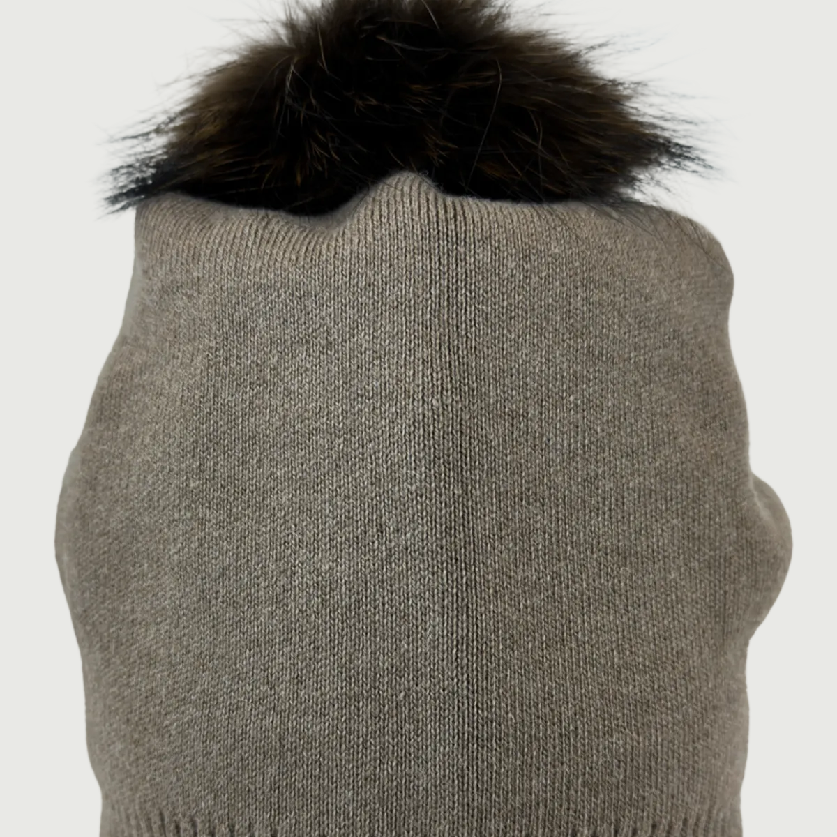 Cashmere Blend Hat w/ Fur Pom