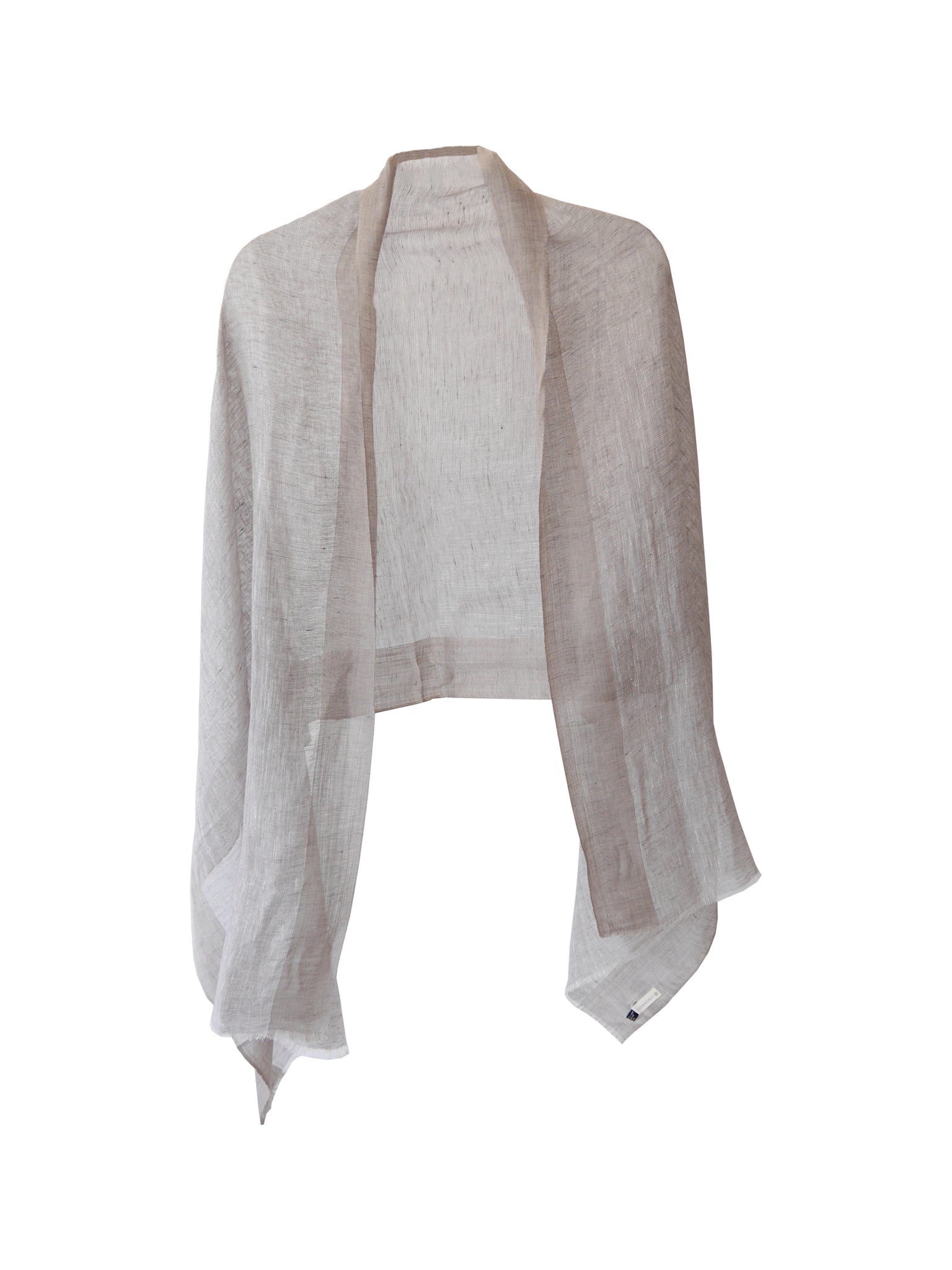 Two Toned Taupe Linen Scarf