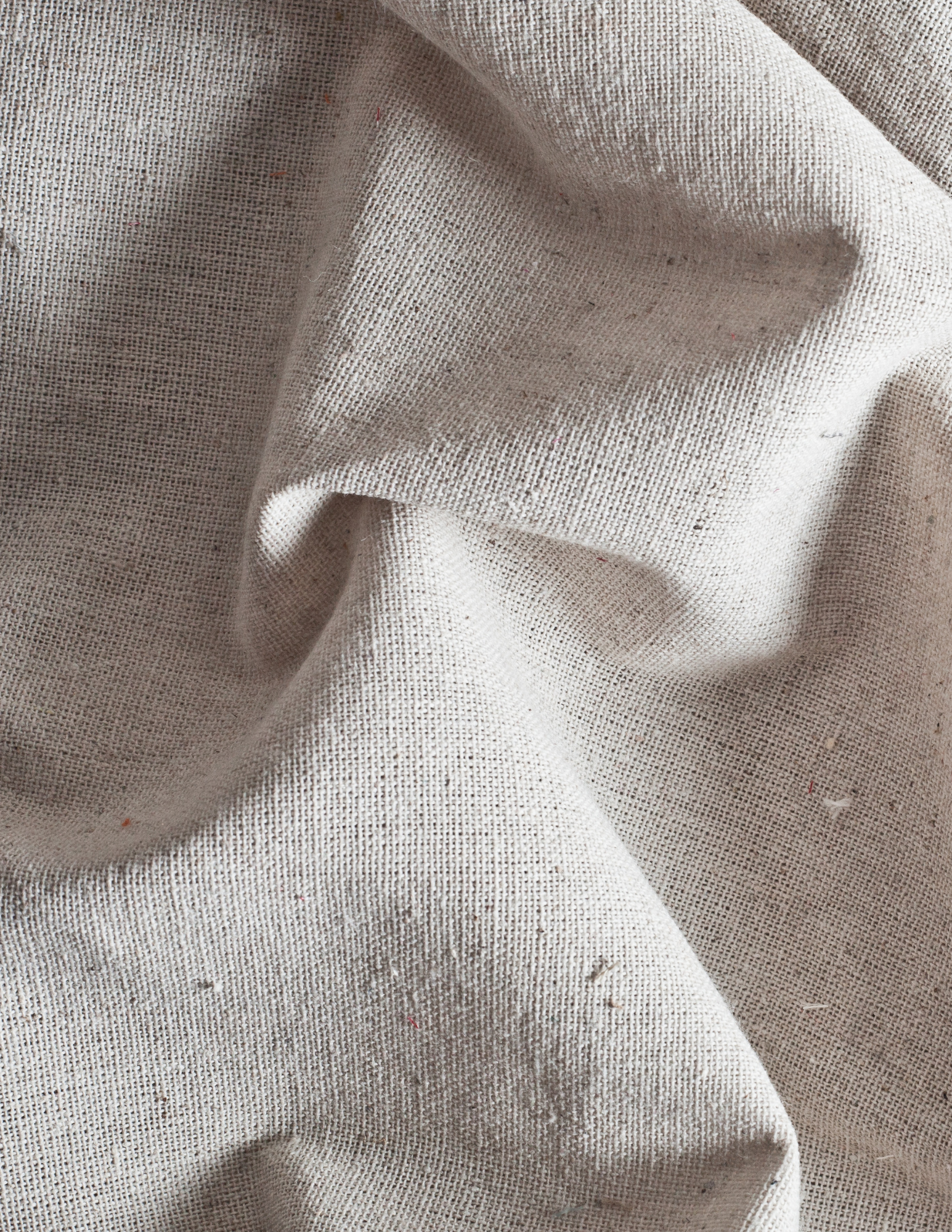 Flat lay of linen fabric