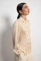 Fan Print Pleated Blouse