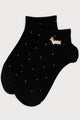 Polka Dot Socks w/Dog Embroidery