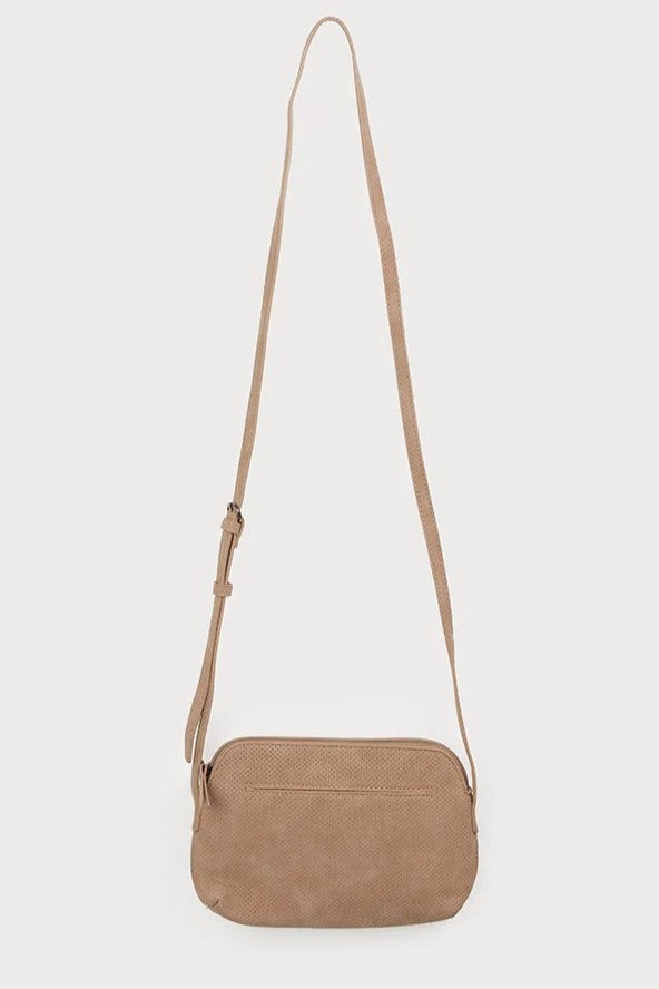 Beige suede crossbody bag best sale