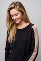 Crew Neck Sweater w/Contrast Sleeves