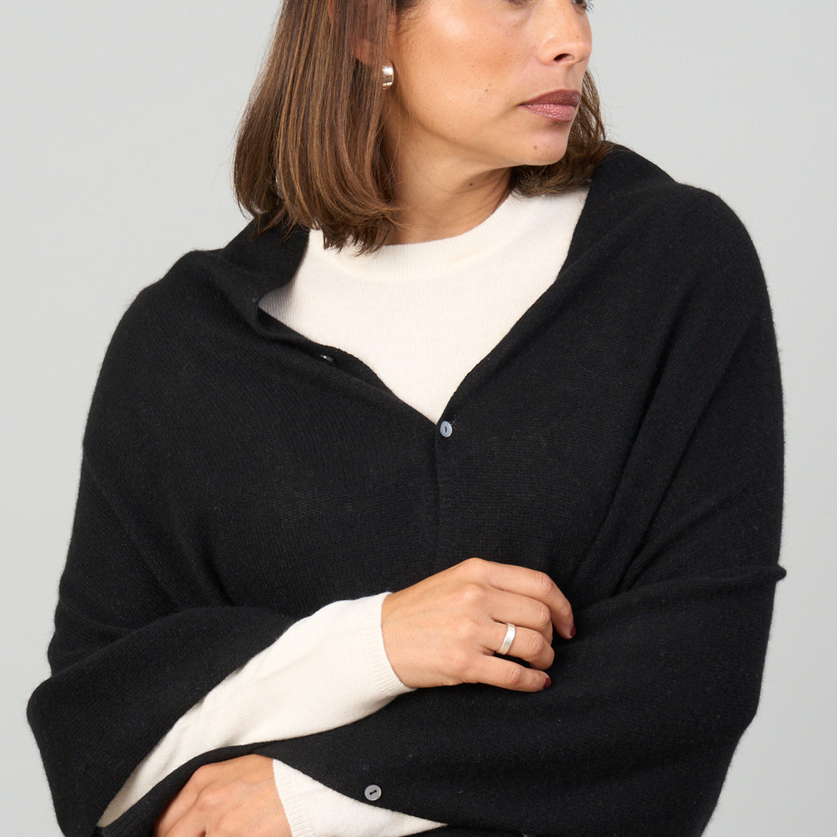 Peony Button Poncho