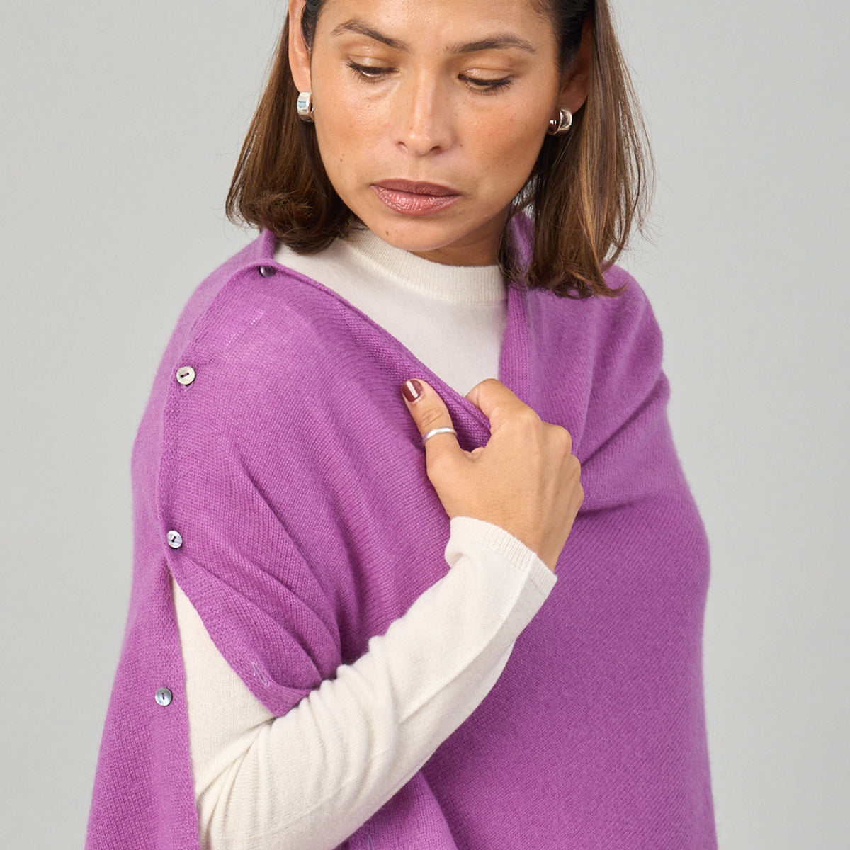 Peony Button Poncho