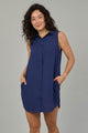 Sleeveless Button Front Shirt Dress
