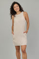 Sleeveless Dress w/Frayed Edge Hem