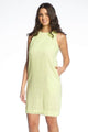 Sleeveless Dress w/Frayed Edge Hem
