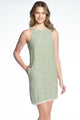 Sleeveless Dress w/Frayed Edge Hem