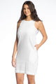 Sleeveless Dress w/Frayed Edge Hem
