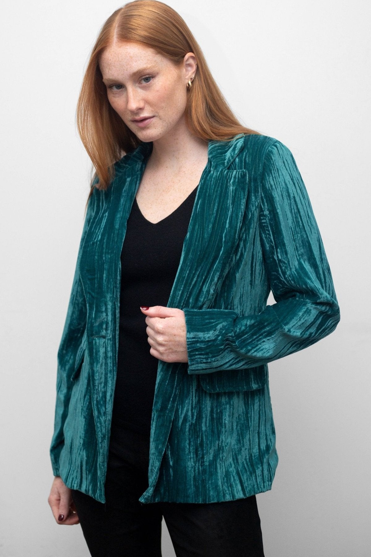 Crushed velvet jacket womens hotsell