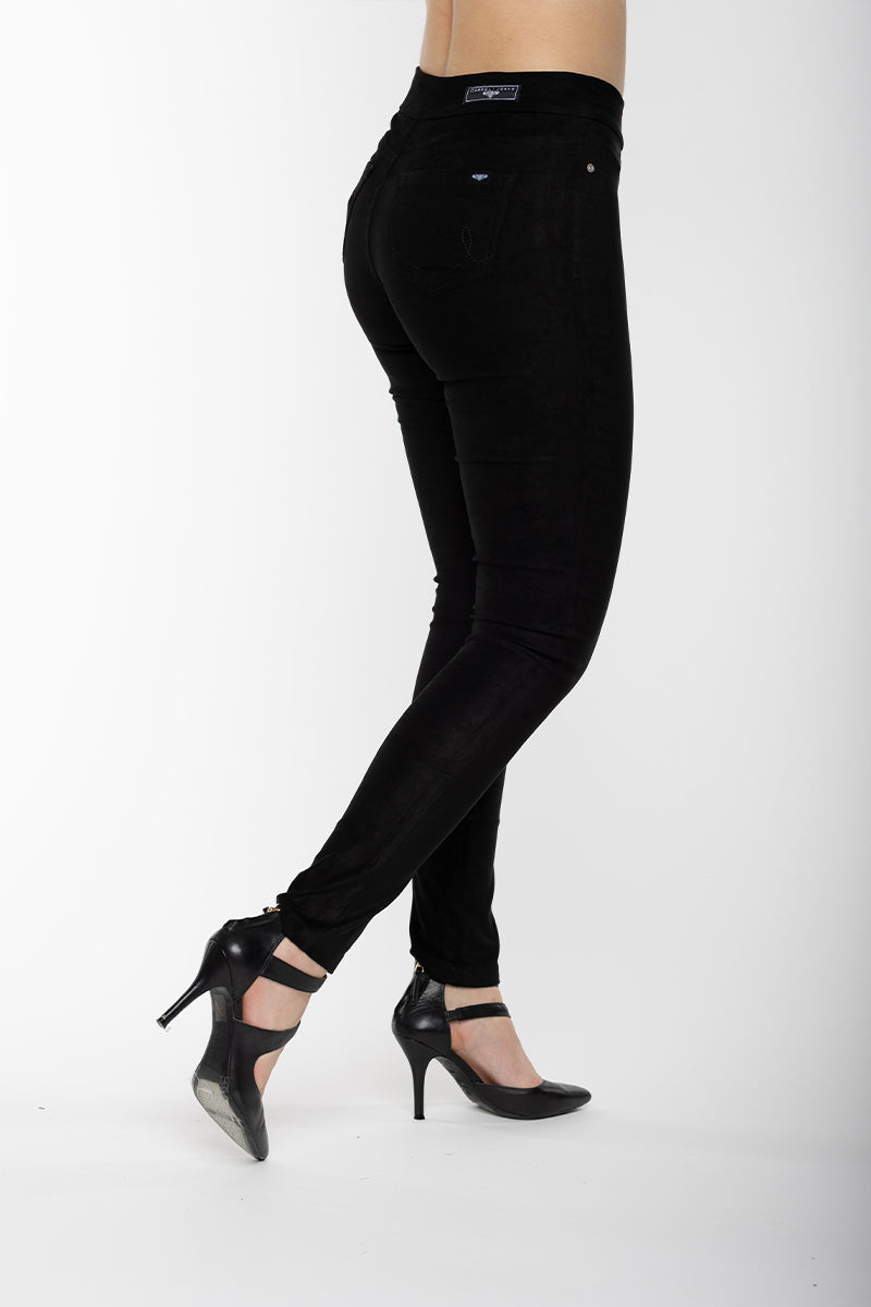 Angela Fit Suede Pull-On Skinny