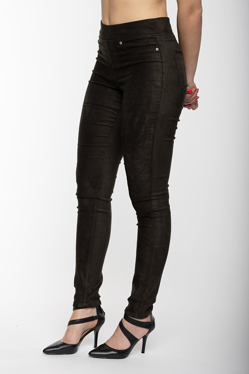 Angela Fit Suede Pull-On Skinny