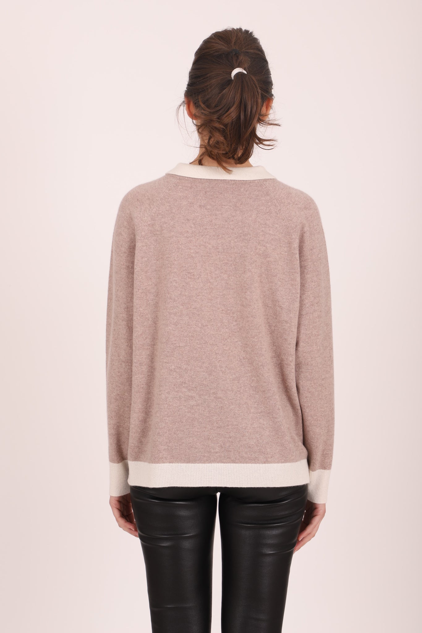 Peter Pan Collar Contrast Trim Sweater