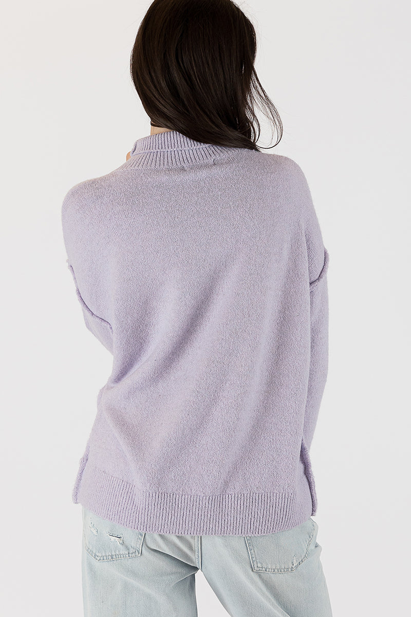 Ella Eco Lightweight Mockneck w/ Seam Detail