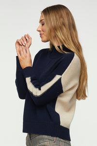 Colour Block Turtleneck