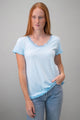 Cotton Crew Tee w/Lace Trim