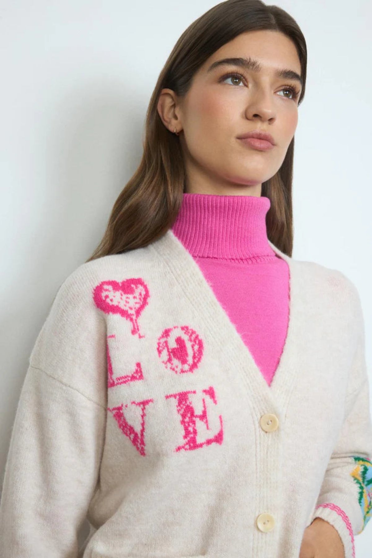 Knit Oversize Cardigan w/Love