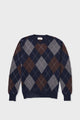 Unisex Argyle Crew Cashmere Jumper