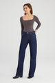 Nova Mid Waist Wide Straight Leg