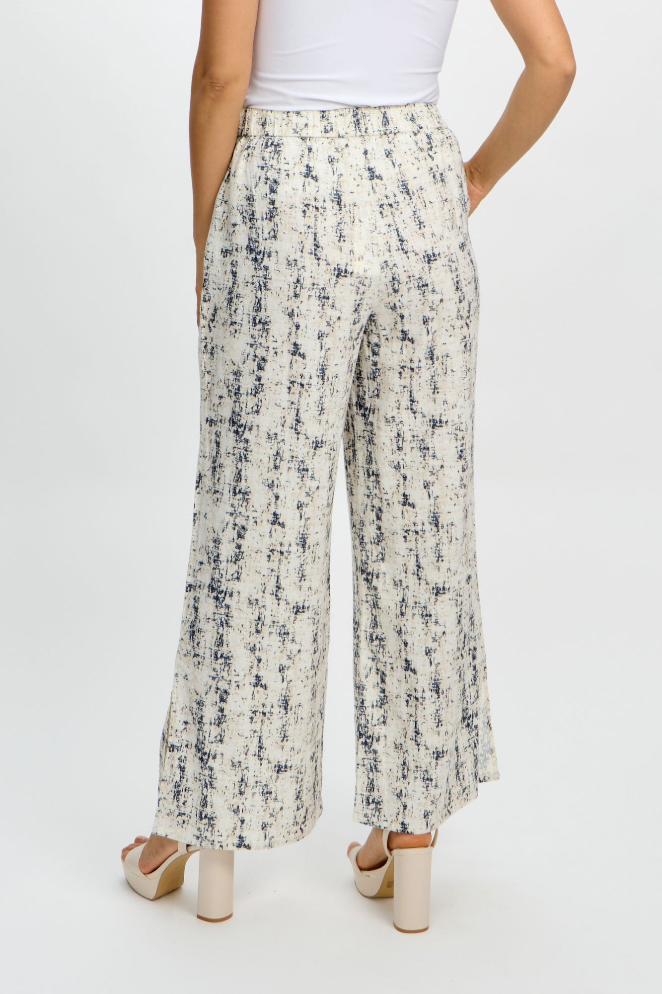Abstract Floral Wide-Leg Pants