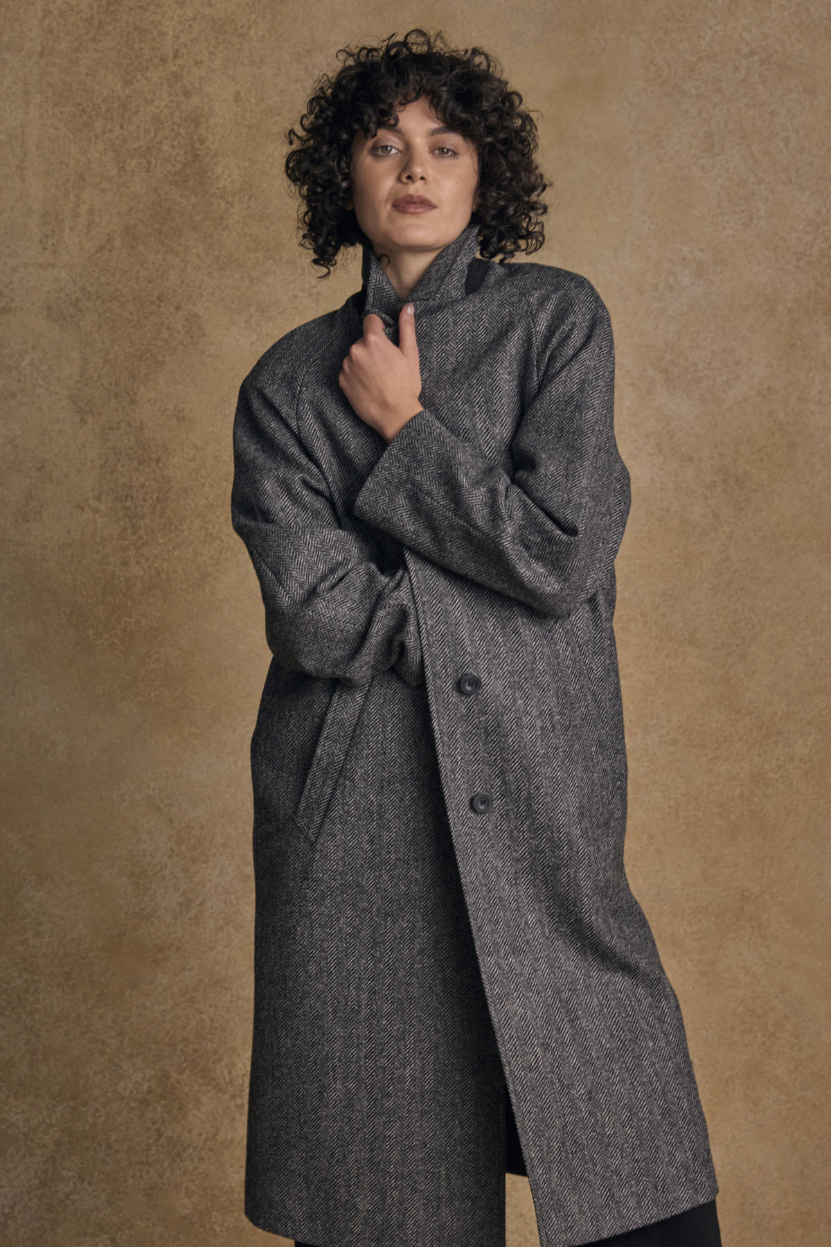 【おんぷ】tweed over jacket Shauna Tweed Overcoat – LEMONWOOD