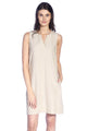 Sleeveless V-Neck Dress w/Back Pleat