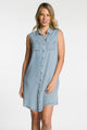 Sleeveless Button Front Dress