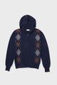 Unisex Argyle Cashmere Zip Hoodie