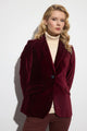 Velvet Button Front Blazer