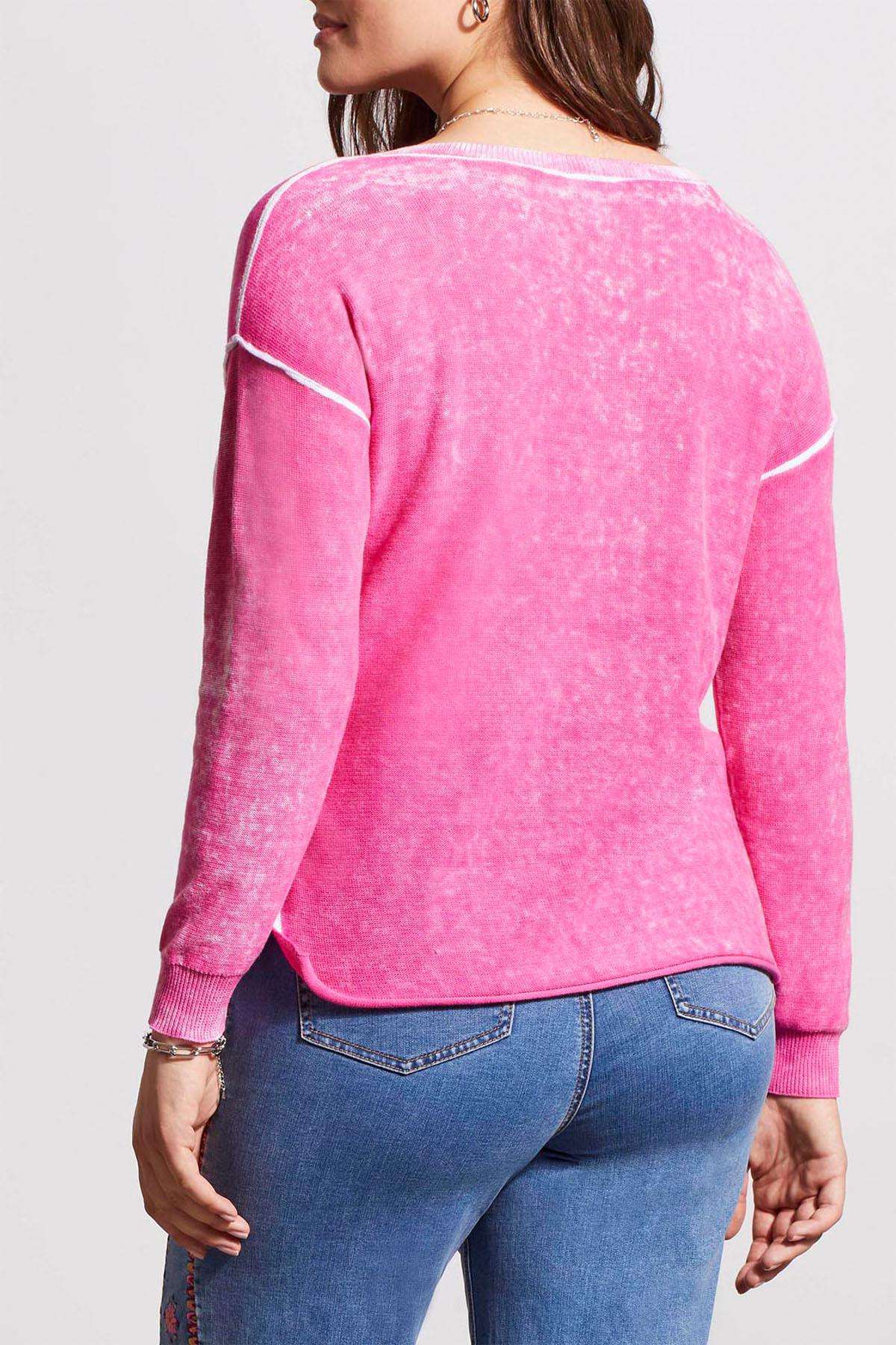 V-Neck Sweater w/Special Wash Effect