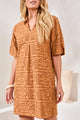 Short Sleeve V-Neck Tunic Dress