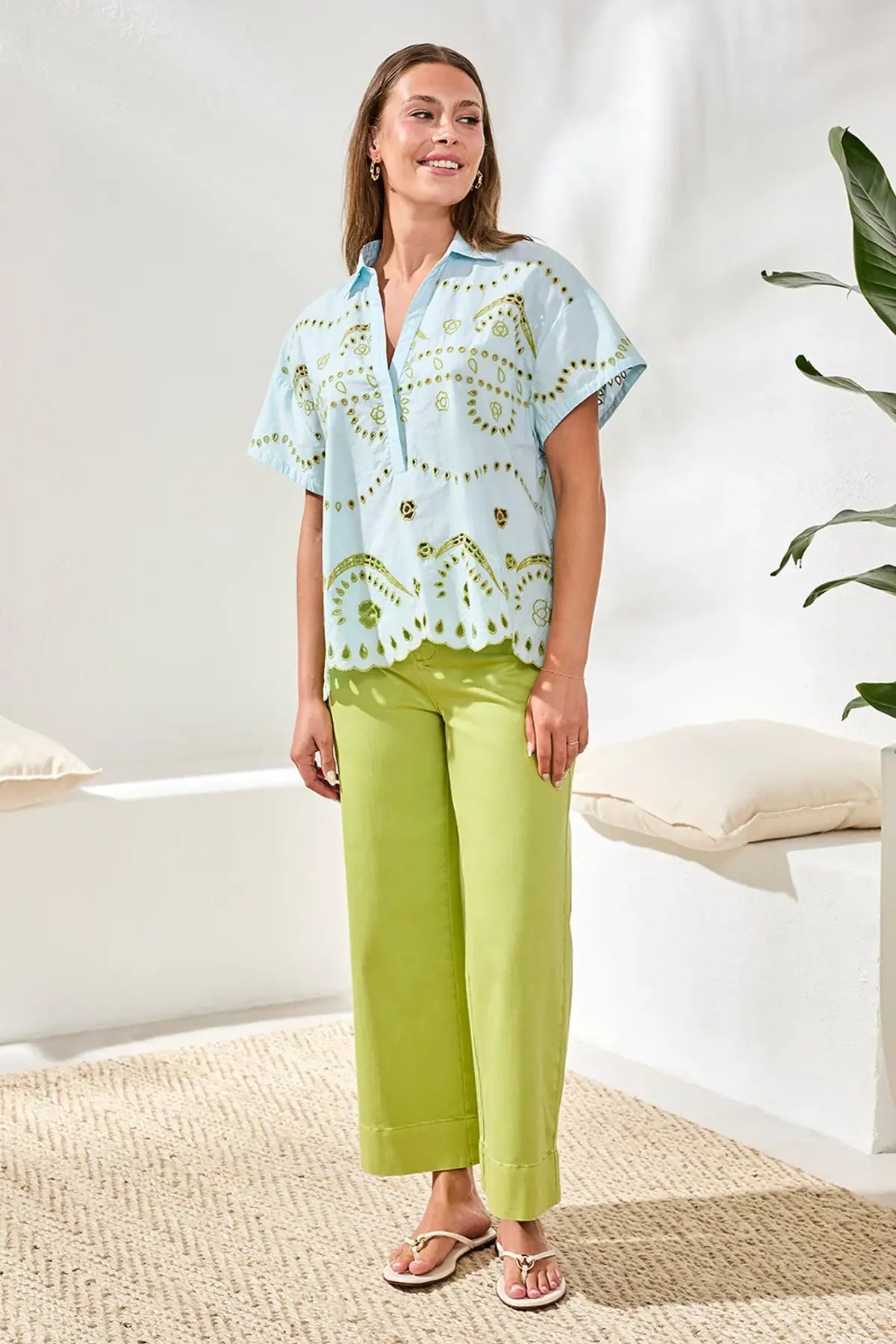 Tribal Short Sleeve Embroidered Blouse