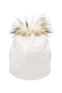 Lemonwood - Cashmere Blend Hat With Fur Pom