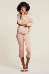 5 Pkt Pull On Capri w/ Side Slit
