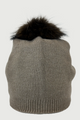 Cashmere Blend Hat w/ Fur Pom