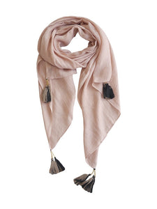 Linen Scarf with Tassels