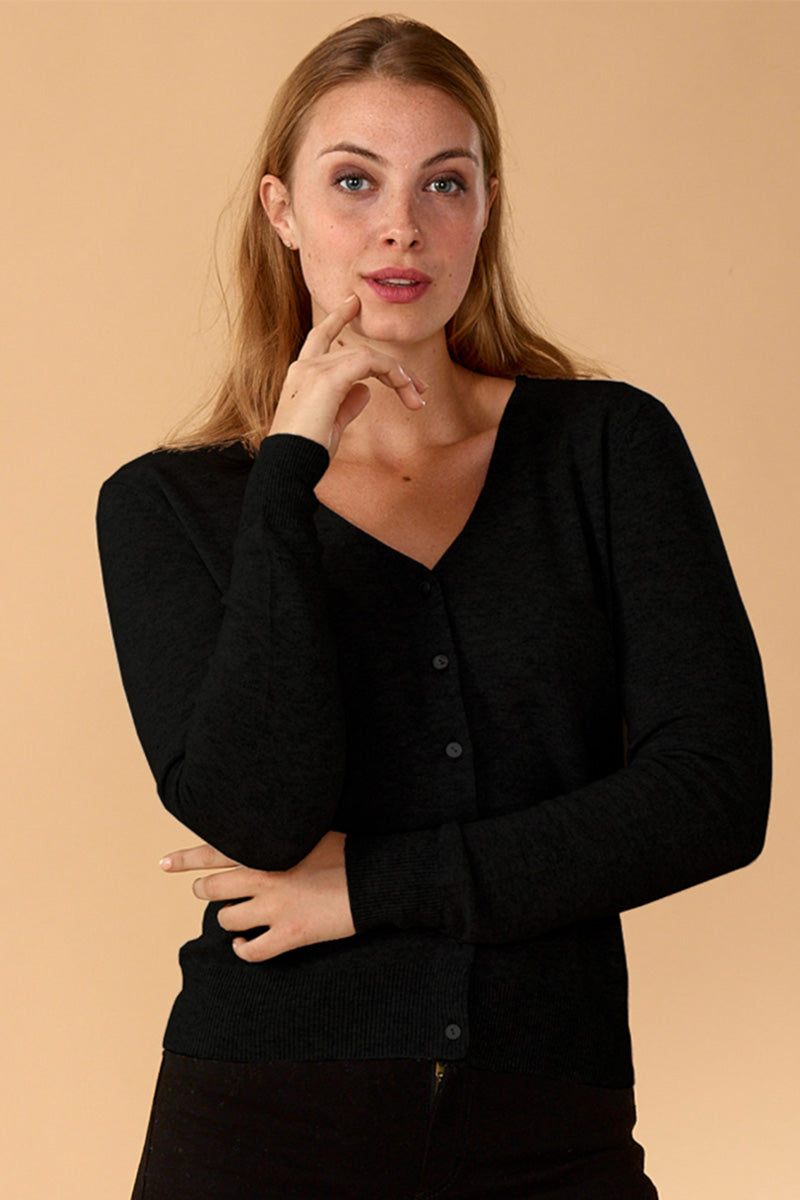 Millie Cashmere Button Up Cardigan