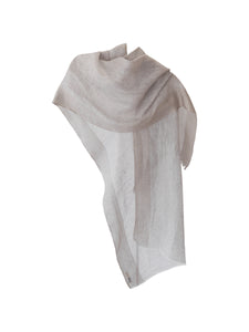 Two Toned Taupe Linen Scarf
